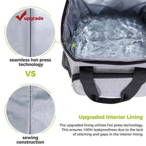 Bolso de mano aislado grande portátil plegable de poliéster con estampado personalizado bolso térmico para el almuerzo - Product Image 3