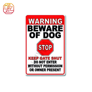 علامة تحذير 18x12 بوصة للتنبيه بوجود الكلاب. ملصق مثبت على الحائط للمنزل والمقهى والنادي. - Product Image 6