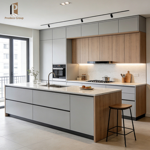 Modern White Kitchen <strong>Cabinet</strong> Set Simple Design Small Kitchen Use Full Set Installation Kitchen <strong>Cabinets</strong> - Product Image 1