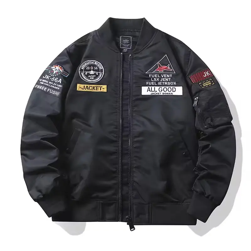 Gran oferta de moda, chaqueta bordada de invierno de alta calidad, chaqueta bomber personalizada para hombre