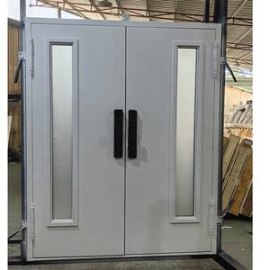 Puerta de hierro forjado y vidrio Columpio de acero Diseño gráfico Entrada moderna Antirrobo Exterior Vidrio templado doble Tamaño personalizado - Product Image 2