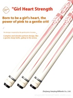 Jianying Queue de billard en fibre de carbone pour femmes avec joint radial Queue américaine à neuf boules 13mm grosse tête 10mm Rouge Tip Maple Butt Sleeve