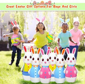 ชุดโบว์ลิ่งกระต่ายอีสเตอร์ เกมโบว์ลิ่งไข่กระต่ายหลากสีพร้อมพิน 6 อัน ลูกบอล 2 ลูก ของชำร่วยงานปาร์ตี้วันหยุดสำหรับเด็กวัยหัดเดิน - Product Image 4