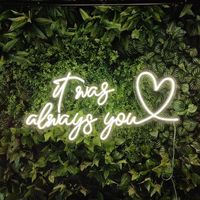 Enseigne néon LED personnalisée « It Was Always You » – Décoration d'amour pour couple de mariés, art mural lumineux pour cérémonie de mariage, fiançailles, fête
