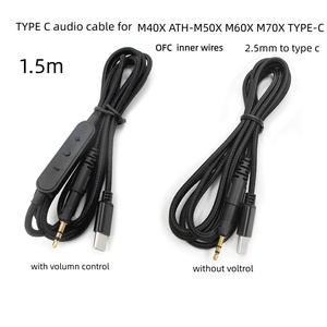 Cable de audio de repuesto para auriculares M40X ATH-M50X M60X <span class=keywords><strong>M70X</strong></span> TYPE-C - Product Image 1