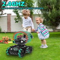 68 Coche de juguete eléctrico de alta configuración con 12 canales, plataforma de control remoto para niños, tanque giratorio y elevable, RC para acrobacias transfronterizas