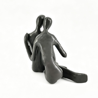 Sculptures abstraites en fonte de fer forgé représentant des couples se blottissant et lisant un livre, décorations d'art de bureau faites à la main en métal pour mariage