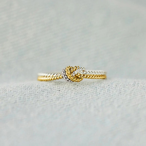 Double Rope Knot Design Ring Simple Style Finger Ring for Women - Product Image 2