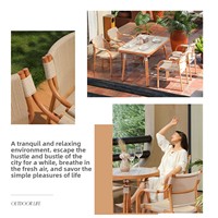 Outdoor Rattan-Gartenmöbel-Set im Chinesischen Stil Multifunktionale Esstische und Stühle für Innenhof, Terrasse und Balkon