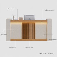 Bureau de réception moderne de luxe en bois avec comptoir de bar intégré pour hôtels, hôpitaux, centres commerciaux - Mobilier de bureau commercial