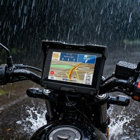 Navegador GPS Impermeable de 5 Pulgadas con Software de Mapas IGO, Android 6.0, CarPlay, Mapas Mundiales para Motocicletas, Visualizador de Fotos Automotriz