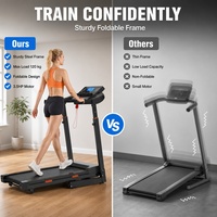 Tapis de course électrique pliable 3,5 CV avec cadre en acier, inclinaison automatique 15°, pour la maison et la salle de sport, capacité 120 kg, fréquence cardiaque réglable