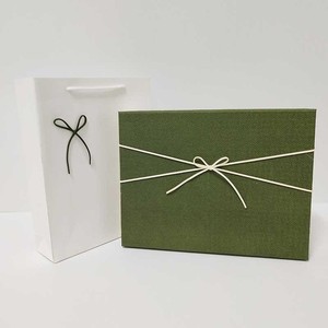 Luxury Green & White Specialty Paper Gift Boxes - Rigid Lid-and-Base Boxes with Rope Ribbon - Product Image 2