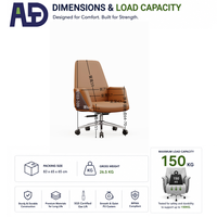 Chaise de bureau de direction moderne de luxe à dossier haut en cuir PU, ergonomique, pivotante, avec base chromée et roulettes, pour bureau commercial, maison ou chambre