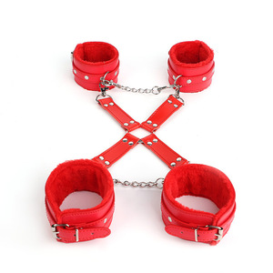 Scarletsin C-5-3 SM Juego de esposas, grilletes para piernas <span class=keywords><strong>y</strong></span> cinturón de bondage con hebilla cruzada para la disciplina <span class=keywords><strong>y</strong></span> castigo de parejas - Product Image 4