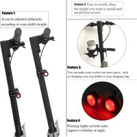 Poignée de guidon pour trottinette enfant avec lumière d'avertissement, main courante réglable compatible avec les pièces de rechange de trottinette Xiaomi Ninebot