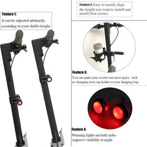 Barre de poignée pour scooter pour enfants avec voyant d'avertissement Main courante réglable pour enfants Compatible pour <span class=keywords><strong>Xiaomi</strong></span> Nine bot Scooter Pièces de rechange - Product Image 6