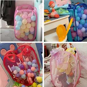 Cesto pieghevole in rete pieghevole colorato per uso domestico per personalizzare il cesto della biancheria pieghevole <span class=keywords><strong>salvaspazio</strong></span> - Product Image 6