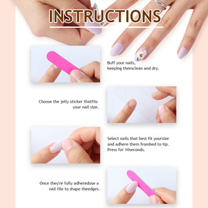 Faux ongles artificiels en gros, mignons, à presser, les moins chers pour Noël, courts, carrés, à bout français - Product Image 5