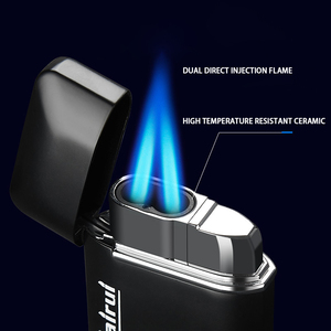 Encendedor de gas inflable de doble antorcha de fuego, soporte a prueba de viento, letras personalizadas, regalo, logotipo de Publicidad - Product Image 4