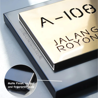 Plaque de porte moderne en acier inoxydable personnalisable, plaque de bureau, signalétique de magasin, numéro de maison, personnalisation du nom et de l'adresse