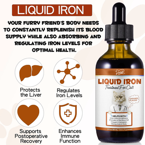 หยดเหล็กเหลวสำหรับสุนัข-อาหารเสริมโฟเลตช่วยสนับสนุนระบบภูมิคุ้มกันระดับพลังงานพลังรสคาราเมล2 fl.oz เร็ว - Product Image 4
