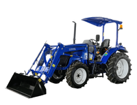 Traktor Pertanian Foton Lovol 60HP 604E dengan Pemuat Depan Traktor Pertanian Mini Beroda 4x4 Traktor Pertanian