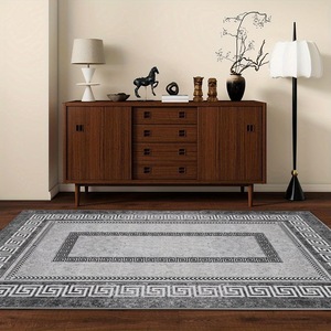Tappeto Nordico per Soggiorno, Resistente alle Macchie, Facile da Pulire, in Velluto Cristallo con Motivo Geometrico, Grande Area Quadrata per Divano e Tavolino - Product Image 3