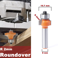 Fraise à chanfreiner pour le travail du bois, avec tige de 8 mm, rayon de 2 mm, fraise à chanfreiner en carbure, fraise à chanfreiner pour le bordage