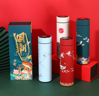 Botella de Agua Inteligente Personalizada de Estilo Chino, Botella Térmica de Acero Inoxidable, Botella de Agua Portátil Sellada con Pantalla Digital LED