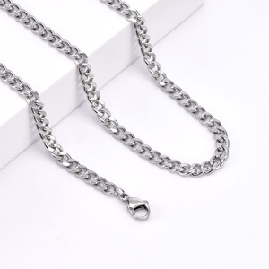 Trendy Men's <b>Titanium</b> Steel Necklace 3.0MM 5.0MM Double Sided <b>Chain</b> Hip Hop Clavicle Accessory CE577 - Product Image 2