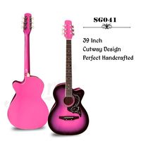 Gitar Akustik Aiersi Harga Grosir 39 Inch Cutaway 6 Senar Berbagai Warna untuk Pelajar