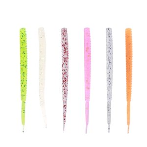 LUSHAZER 20 pcs/sac 5cm 6cm Bass Small Soft Plastic Lure Freshwater Earthworm for Pike Sander Fishing Rooted Small Soft Bait for - Product Image 1