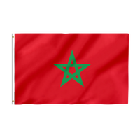 Drapeau national du Maroc 3x5 FT (90x150cm) en polyester 100D résistant aux intempéries, avec œillets en laiton pour affichage extérieur