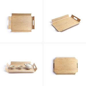 Bán Buôn Cong Gỗ Liễu Óc Chó Ván Ép Khay Tre Phục Vụ Khay Xử Lý Sơn Mài Cho Phòng Tắm Bữa Ăn Tối Tấm Khay Gỗ - Product Image 4