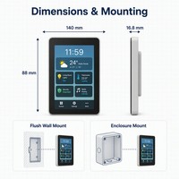 Panel de Control Inteligente para Hogar de 5 Pulgadas con Android 15 RK3566, Montaje en Pared, Pantalla Táctil PoE, Tablet con NFC, RS485 y Red Ethernet Opcionales