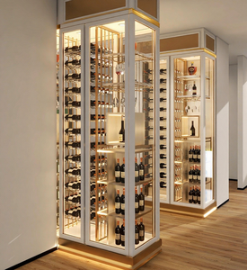 Hiện Đại Thép Không Gỉ Bar <span class=keywords><strong>Rack</strong></span> Hiển Thị Tủ Với Cửa Kính Cho Rượu Vang Đỏ Lưu Trữ Phòng Khách Bao Gồm Nhiệt Hầm Rượu Vang - Product Image 3