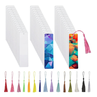 Marque-pages modernes vierges pour sublimation, en aluminium, personnalisables avec logo, pour transfert thermique, en gros, avec trou, pompons colorés, pour artisanat
