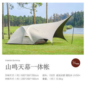Vidalido Sunming Camping en plein air Protection contre la pluie et le soleil épaissie Portable pliant famille tente à auvent professionnelle - Product Image 6