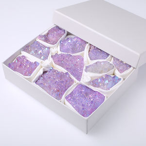 ชุดอัญมณีดิบคลัสเตอร์คริสตัลออร่าสีม่วงพร้อมกล่องหินบำบัดขัดเงาตามหลักฮวงจุ้ย - Product Image 6