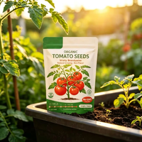 Sachet personnalisé pour graines de tomates, faible MOQ 100, imprimé numériquement, en film Mylar, avec fermeture Ziplock, pour l'emballage de graines de tomates et légumes pour fermes