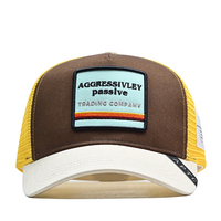 Sombrero de conductor de camión con logotipo personalizado de alta calidad, logotipo estereoscópico de 5 paneles, pegatina de tela bordada, sombrero de papá
