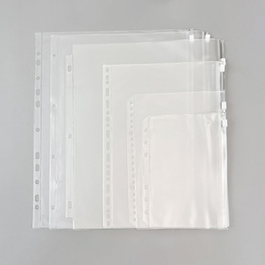 A5/A6/A7 Frosted PVC <strong>Zip</strong> <strong>Lock</strong> Planner Pocket <strong>File</strong> <strong>Holder</strong> 6 Holes Clear Envelope A6 Binder Insert Cash Envelope Loose-leaf - Product Image 1
