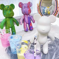 Figurine d'ours blanc de 18 cm/23 cm/33 cm/53 cm/73 cm de hauteur pour peinture fluide DIY, ours à surface givrée, provenant de fournitures artistiques