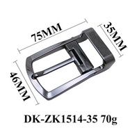 Boucle de ceinture à clip en alliage de zinc couleur bronze brillant de 35 mm de largeur intérieure avec pince dentelée pour ceinture en cuir pour homme, logo personnalisé OEM