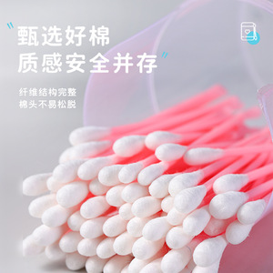 Double-Ended <b>Ear</b> <b>Pick</b> Cotton Swabs 100Pcs Disposable Earwax Cleaning For Personal Care - Product Image 4
