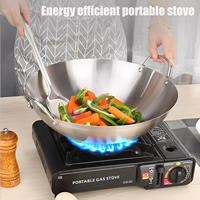 Réchaud à gaz butane portable double usage, mini, pour l'extérieur, avec grille amovible, pour toutes les saisons, voyages, camping, cuisine