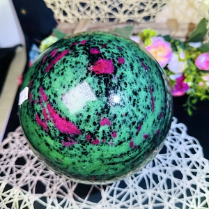 Bán Buôn Tự Nhiên Của <span class=keywords><strong>Ruby</strong></span> Trong Zoisite Sphere Chữa Bệnh Thủ Công Mỹ Nghệ Pha Lê Bóng Trang Trí Nội Thất Món Quà Khoáng Sản - Product Image 2