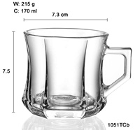 1051TCb Galaxy Glasses Tasse à thé en verre, style européen, très vendue, ensemble tasse à thé/café en verre avec soucoupe et poignées à motifs, tasse à boire