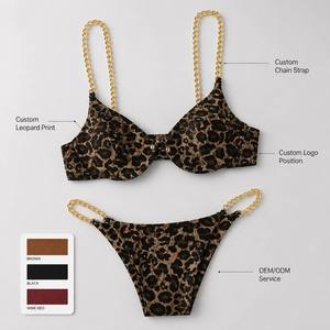 Conjunto de Bikini Brillante de 2 Piezas con Decoración de Perlas, Traje de Baño para Mujer, Tejido Ecológico de Spandex y Poliéster - Product Image 1